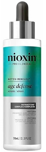 Nioxin Age Defense Serum ohne Aufhellung für Kopfhaut | Hilft bei der Verlangsamung der Zeichen der Haaralterung | spendet Feuchtigkeit, verdichtet und glättet | Formel mit Peptiden und Niacinamid |