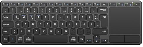 Bnnwa Clavier sans Fil Rechargeable avec Pavé Tactile, AZERTY FR Layout | Clavier TV Multi-Appareils Bluetooth et 2.4 GHz Double Mode Pour Smart TV, PC, Ordinateur Portable et Tablette