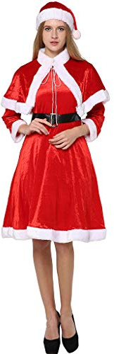 EraSpooky Donna Babbo Natale Festive Fancy Dress Vestito Costume