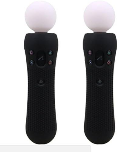 Schutzhülle für Playstation PS4 VR Move Motion Controller, Silikon, rutschfest, Schwarz, 2 Stück