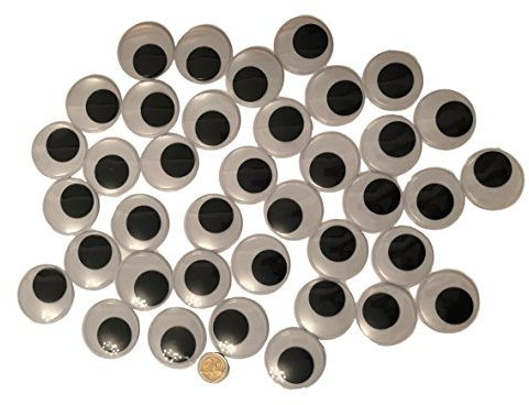 CRYSTAL KING 95 Stück 50mm große Wackelaugen Set stelbstklebend Kulleraugen Bastelaugen Wackel Augen Set Mischung Wobbly Klebe Augen Klebeaugen Eyes selbst-klebend bewegliche Augen