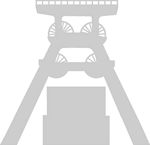 Samunshi® Autoaufkleber Zeche Zollverein Sticker Aufkleber Scheibenaufkleber Motorradaufkleber in 6 Größen und 25 Farben (10x9,6cm Silber)