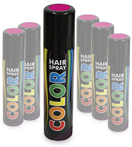 KarnevalsTeufel Hairspray Color in verschiedenen Farben buntes Haarspray Haarschmuck farbig (Pink)