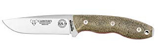 Cudeman Cuchillo BS9 Quercus 160-FC + Kit Completo Supervivencia Hoja de Acero MoVa 1.4116 de 11 cm empuñadura de micarta Canvas Verde Oliva de 12,5 cm para Caza, Pesca, Supervivencia y bushcraft