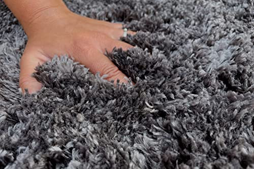 floor factory Hochflor Shaggy Teppich Pearl anthrazit 120x170cm wunderbar weicher Langflorteppich mit Ökotex