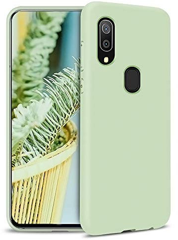 YaMiDe Coque pour Samsung Galaxy A20, Coque en Silicone, [avec Protecteur d'écran], étui de téléphone Portable Anti-Choc Anti-Empreintes Digitales, Vert