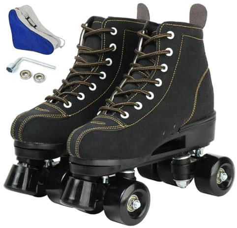 wilverz Roller Skates for Men Women Double Row Skates Adult Adjustable Four-Wheel Roller Skates for Outdoor Indoor, Size 4.5/5/6/6.5/7/7.5/8/9/10