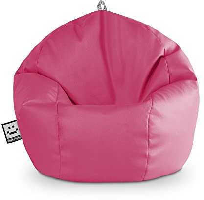 Happers Pouf Poltrona per Bambini in Similpelle per uso Interno Fucsia