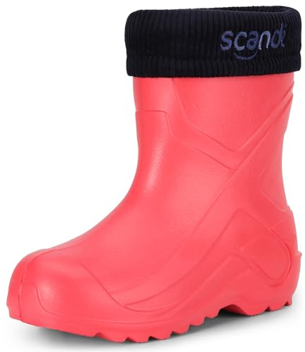 Ladeheid Kinder Mädchen Jungen federleichte Eva Thermo Gummistiefel gefüttert LA-763 (Rosa191u, 28 EU)