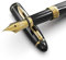 Wordsworth & Black Majesti Füllfederhalter (Schwarzgold), Luxus-Etui, Mittlere Feder - 24 Tintenpatronen, nachfüllbarer Tintenkonverter - Bestes Business-für Männer & Frauen
