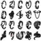 YADOCA 20 Stück Vintage Punk Ringe für Damen Herren Y2K Offene Schwarze Ringe Set Schlange Fledermaus Teufel Spinne Kralle Skul Verstellbarer Knöchel Stapelring Gothic Schmuck B