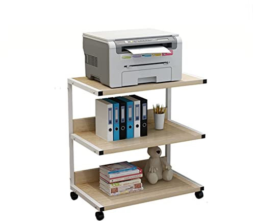 KUYWLMKMZZ Bürodruckerständer Mobile Printer Stand Trolley 3 Layer Regal Roller Modern Printer Stand Home Office Storage & Organisation mit Multifunktionsregal Tischdruckerständer (Color : White)