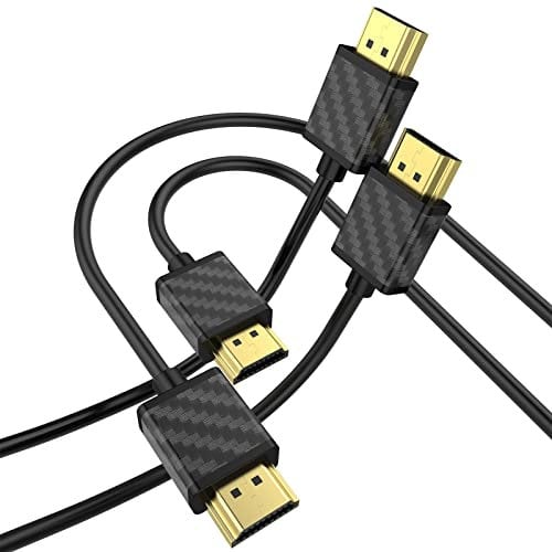 SOEYBAE 4K Câbles HDMI 2M (Lot de 2), HDMI 2.0 cable Haute Vitesse Ultra HD, Supporte Retour Audio 3D HDR Compatible avec Blu Ray PS5 PC TV