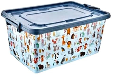 Best House Toy Storage Box with Lid - 40 Litres, Toy Box for Boys and Girls, Storage Bins for Toys, Kids Toy Storage Bins, Sturdy & Foldable (Pack of 2, Blue)