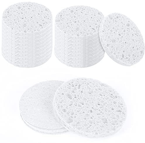 WLLHYF 20 esponjas faciales comprimidas de celulosa natural, esponjas de limpieza facial, esponjas profesionales de spa para limpieza facial, eliminación de maquillaje, exfoliación de poros