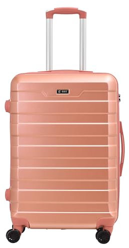 RMW Suitcase Large Medium Cabin Size | Hard Shell | Lightweight | 4 Dual Spinner Wheels | Trolley Luggage Suitcase | Hold Check in Luggage | TSA Combination Lock (Rose Gold, Medium 24)