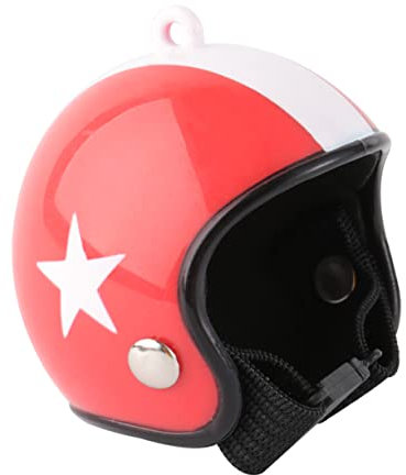 POPETPOP Sicherheits-spielzeughelm Für Kleine Haustiere Aus Umweltfreundlichem Eisen Roter Helm Mit Weißem Stern Für Sugar Glider Unterhaltsames Glattes Foto-requisit Zur Spielerischen Besc