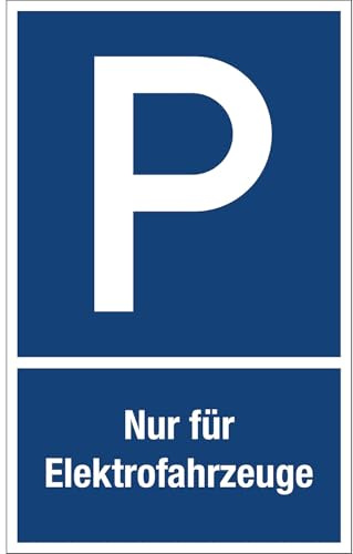 kaiserkraft | Parkplatzkennzeichen | Kunststoff | P/Nur für Elektrofahrzeuge | LxH 250 x 400 mm