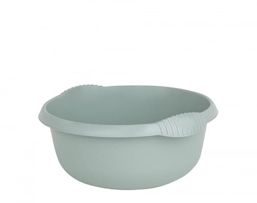 Aurora - High Grade Plastic 32cm Round Washing Up Bowl Kitchen Sink, Basin Mixing & Tidy Organizer with 7L Capacity. (Silver Sage)