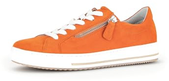 Gabor Damen Low-Top Sneaker, Frauen Halbschuhe,Wechselfußbett,Moderate Mehrweite (G),Freizeitschuhe,Turnschuhe,Mandarine,38 EU / 5 UK