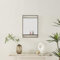 Furniturebox UK Wall Mirror - Harlow Black Metal Rectangle Wall Mirror with Metal Shelf - Stylish Industrial Decorative With Storage Shelf For Hallways, Bedrooms, Living Rooms and Dining Rooms
