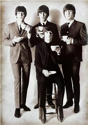 KUSTOM ART Dekoratives Wandposter Beatles Coffee Kunstdruck auf beschichtetem Papier 40 x 30 cm ohne Rahmen