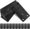 Gorffy 10Pcs Flat Brackets for Wood, 80 × 40 × 1.75mm Flat Joining Plates, Sleeper Bracket Heavy Duty, Stainless Steel Mending Plates for Connector, Metal Brackets for Wood Fixing (Black)