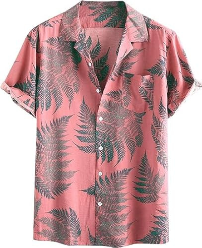 Runcati Hawaii-skjorta för män, kortärmad skjorta, funky sommarskjorta, ledig strandskjorta, button down, fritidsskjortor, Hawaii semesterskjorta