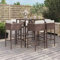 Juroupi 7-tlg. Gartenbar-Set mit Kissen Gartenbar Outdoor Bartisch Outdoor GartenmöBel-Sets Braun Poly Rattan - 3200656