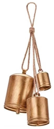 Campanaccio di Natale - Campanaggi di mucca vintage di Natale, ornamenti antichi di campanacci di mucca | Campanelli per mucche giganti sospesi in ottone, campanacci per mucche rustici in stile vintag