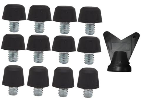 FLCPJGV 12x Tacos para fútbol, Tacos para atletismo, Tacos para fútbol, Tacos para botas de fútbol para interior, Negro