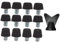 FLCPJGV 12x Tacos para fútbol, Tacos para atletismo, Tacos para fútbol, Tacos para botas de fútbol para interior, Negro