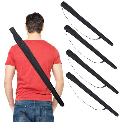 NICENEEDED 4 Pcs Umbrella Storage Bag Case, 31.05 Inch C-Handle Reverse Umbrella Holders with Shoulder Strap, Black Bag Organizer Waterproof Protective Cover for Travel Outdoor Umbrellas Storage