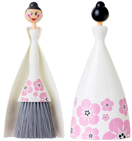 VIGAR Juego Mini Escoba y Recogedor, Juego Escoba Pequeña, Recogedor Polvo, Pelo Macotas, Coche, Miga (Blanco)