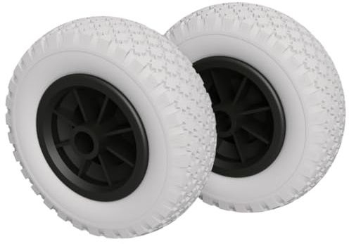 2 x PU Rad Ø 200 mm 2.50-4 Gleitlager Rolle Sliprolle Sliprad PANNENSICHER, grau/schwarz