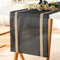 LRartdeco Tischläufer Modern Deko Gold Schwarz, Tischläufer Outdoor Wetterfest, Tisch Läufer Abwaschbar PVC, Table Runners Tischdeko, für Niedriger Tisch Couchtisch Terrassentisch, 30 x 180 cm