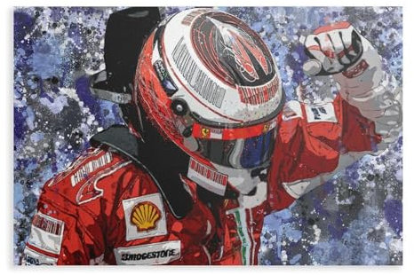 bacrhjlb Kimi Räikkönen Poster auf Leinwand, Schlafzimmer, Dekoration, Landschaft, Büro, Raumdekoration, Geschenk, 20 x 30 cm