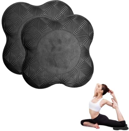 Weenwill Yoga Genouillère,2 Pièces 20 x 20 cm Coussinets Yoga Antidérapants pour Genoux,Coudes,Poignets et Mains,Accessoires de Tapis de Yogas Légers et Portables pour Pilates,Méditation et Exercice