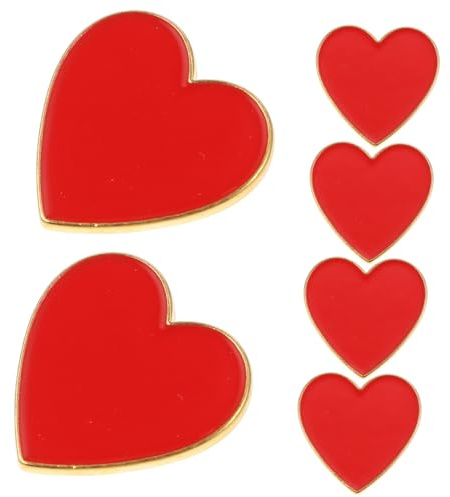 SOIMISS 6 Pièces broche double cœur écharpe broche saint valentin badges Cas goodies noel cœur épingle à nourrice épingle à épinglette coeur pour vêtements alliage rouge