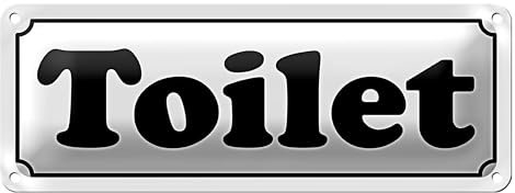 Toilette | Klassisches Blechschild | Für Innen- und Außenbereich | 10 x 27cm