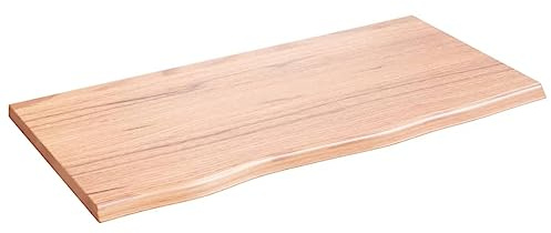Eleganz Massive Eichenholz Waschtischplatte 80x40x2 cm - Naturlasur, Langlebig & Stilvoll für Bad & WC
