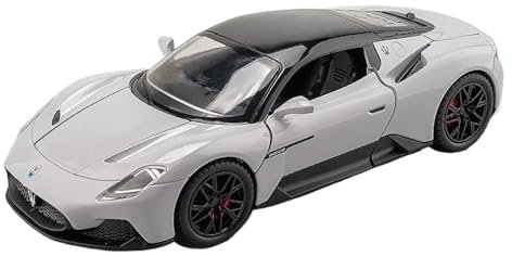 EMRGAZQD Scale Finished Model Car 1:22 For Maserati MC20 Alloy Die-castMetal Model Car Simulation Car Model Model Car Collectible Miniature Replica Car(Chrome)