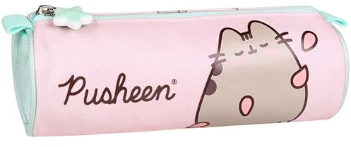 sarcia.eu Pusheen Schulmäppchen für Mädchen, rund, Röhrenform, Schulsachenetui, Rosa 22x8x8cm (Pusheen Rund A)