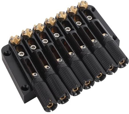 RiToEasysports 7 Cordes Pont de Guitare sans Tête, Matériau en Laiton pour Transfert de Vibration Stable, Installation Facile avec Conception élégante pour un Réglage Tonal amélioré (GA1127)