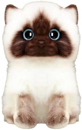 Kuscheltier Siamkatze Superweich Pillow Interessant Stofftier Katze Offizielles Plüschtier Begleiter Baby und Kinder Spielzeug Geschenk für Halloween Weihnachten Mädchen und Jungen - 23cm