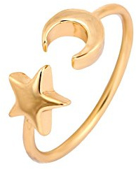 Soulsisters Ring Halbmond und Stern 18k vergoldet