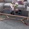 Wohnling Design Couchtisch Glasplatte Schwarz/Gestell Kupfer 120 x 60 x 40 cm, Wohnzimmertisch verspiegelt Sofatisch modern, Glastisch Kaffeetisch eckig Loungetisch