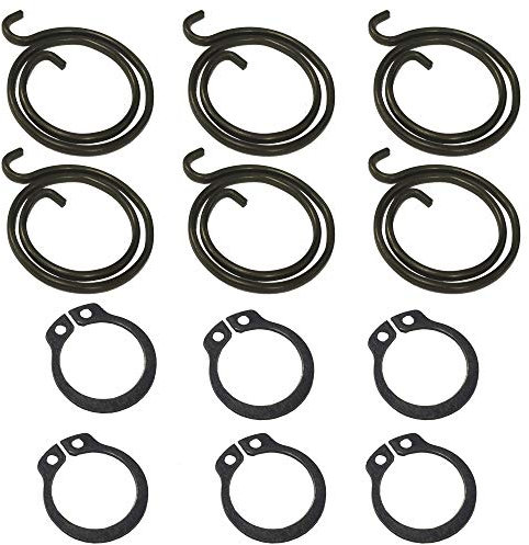 Universal Hardware 2 Turns Door Handle Kit Spring Replacement Lever Latch Coil Repair Plus Circlip (6 x Springs 1.8mm Thick and 6 Circlip)