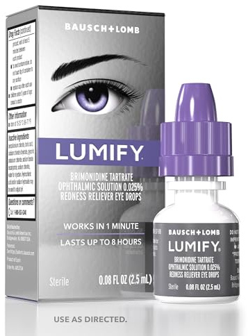 LUMIFY Eye Drops for Red Eyes, Redness Reliever for Brighter Looking Eyes, Works in 1 Minute & Lasts Up to 8 Hours, Eye Drops, 0.08 Fl Oz (2.5 mL)