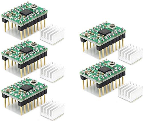 A4988 Schrittmotor-Controller, 5pcs Ramps1.4 A4988 Schrittmotor-Controller mit Kühlkörper für 3D-Drucker